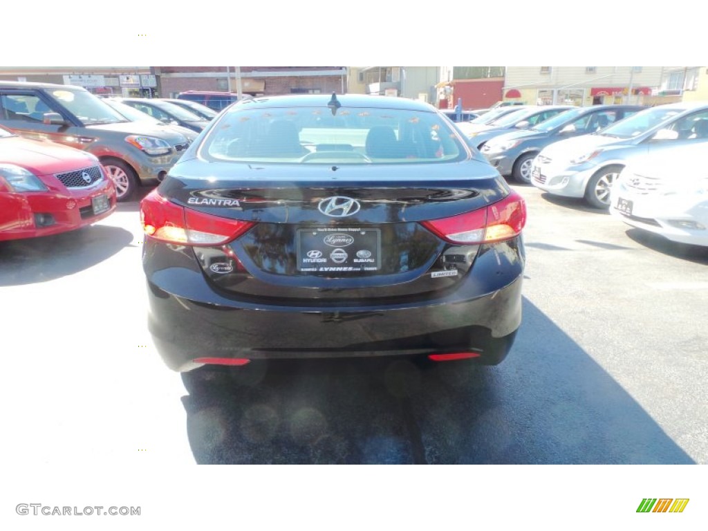 2012 Elantra Limited - Black Noir Pearl / Black photo #5