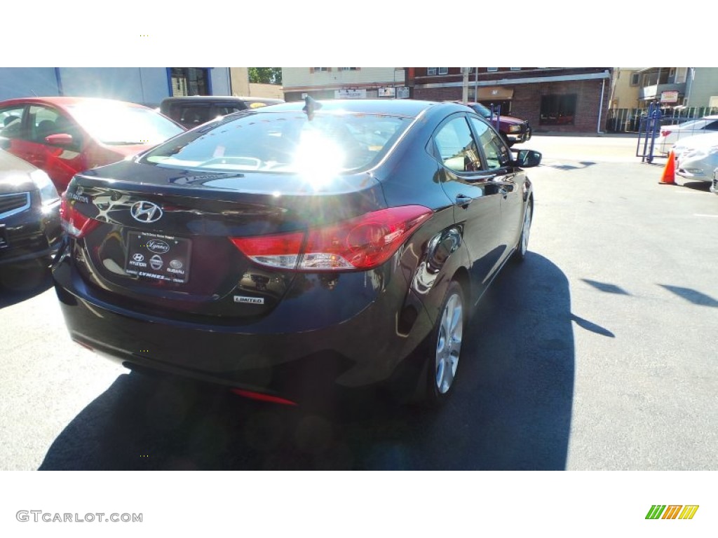 2012 Elantra Limited - Black Noir Pearl / Black photo #6