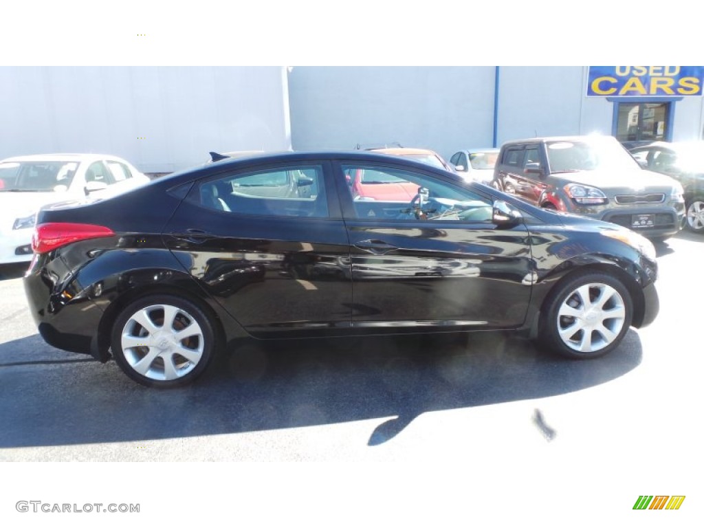 2012 Elantra Limited - Black Noir Pearl / Black photo #7