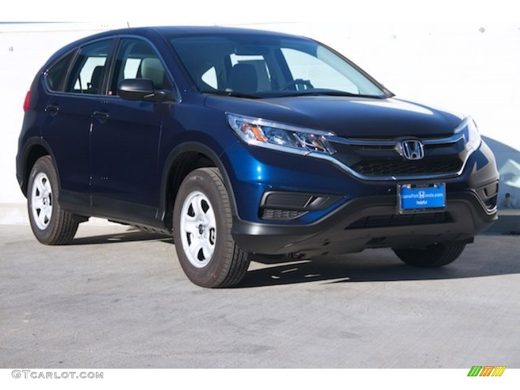 2015 CR-V LX - Obsidian Blue Pearl / Gray photo #1