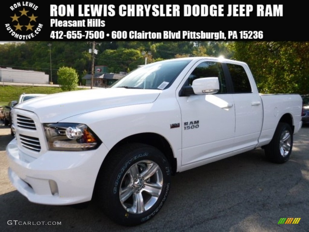 2016 1500 Sport Quad Cab 4x4 - Bright White / Black photo #1