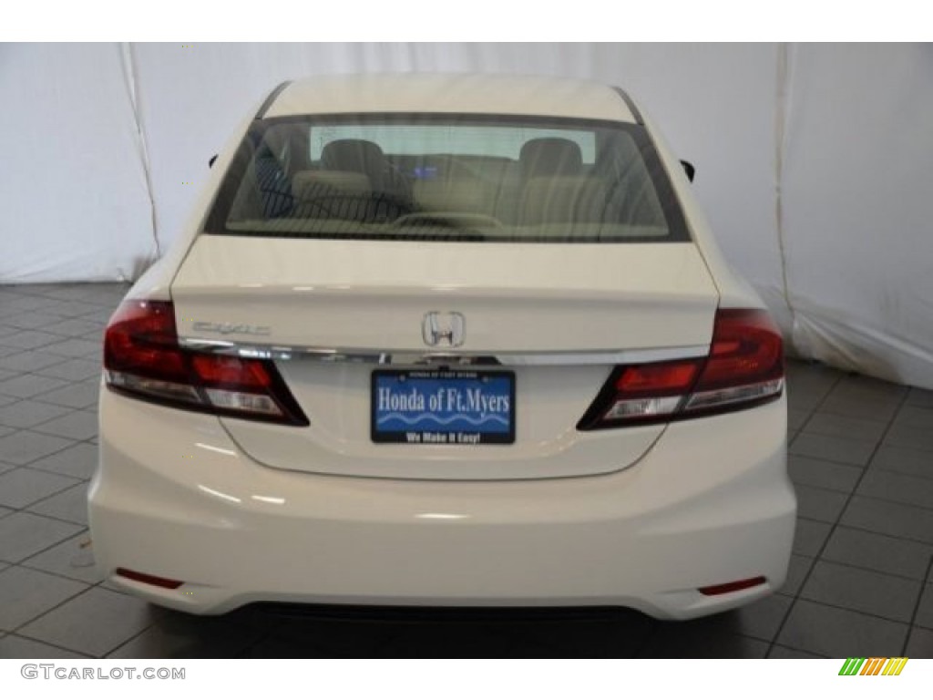 2015 Civic LX Sedan - Taffeta White / Beige photo #6