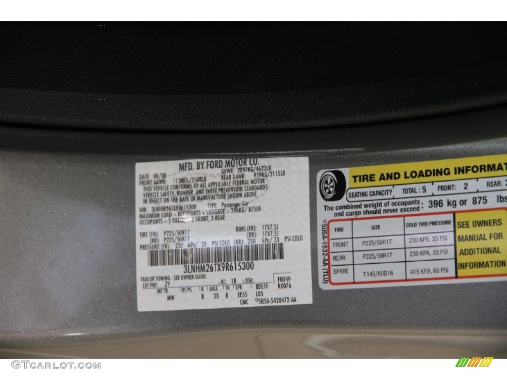 2009 MKZ Sedan - Vapor Silver Metallic / Dark Charcoal photo #18