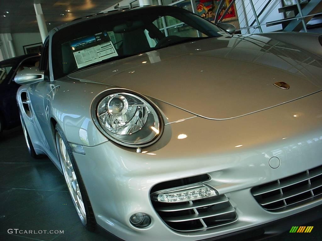 2009 911 Turbo Coupe - Arctic Silver Metallic / Black/Stone Grey photo #6