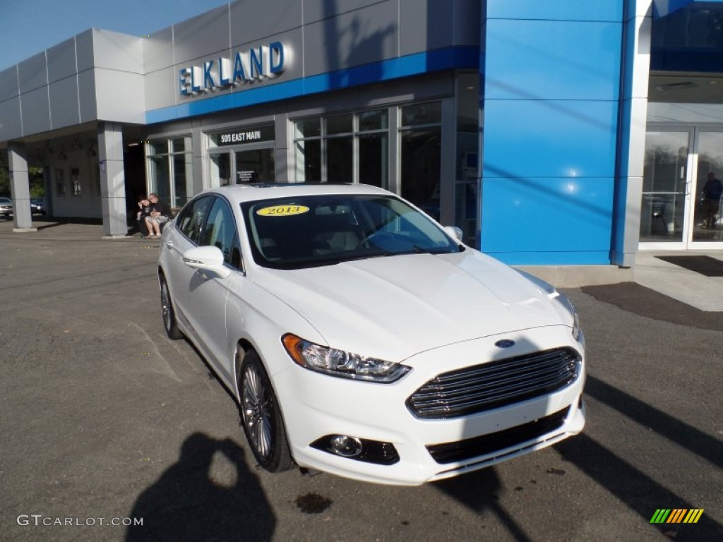 2013 Fusion Titanium AWD - White Platinum Metallic Tri-coat / Charcoal Black photo #1