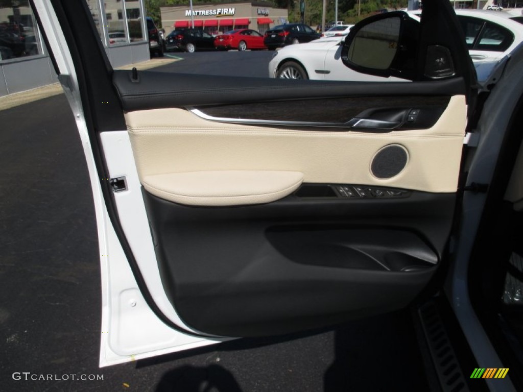 2016 BMW X5 xDrive50i Ivory White Door Panel Photo #107387639