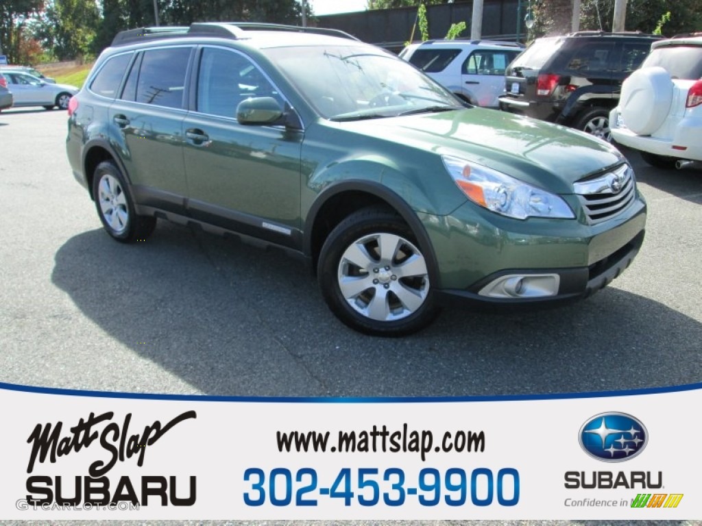 2012 Outback 2.5i Premium - Cypress Green Pearl / Warm Ivory photo #1