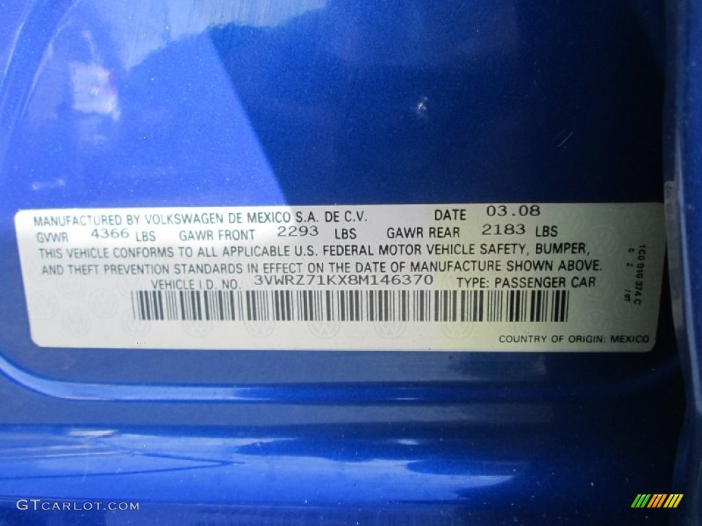 2008 Jetta SE Sedan - Laser Blue Metallic / Art Grey photo #29