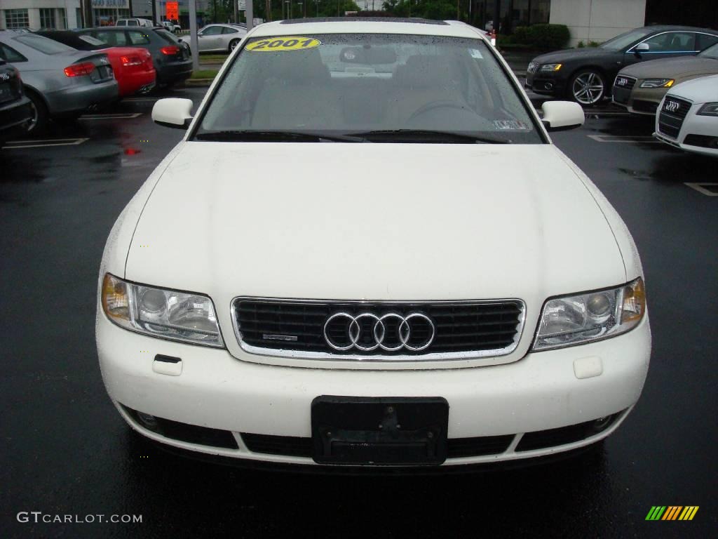 2001 A4 1.8T quattro Sedan - Casablanca White / Ecru/Clay photo #3