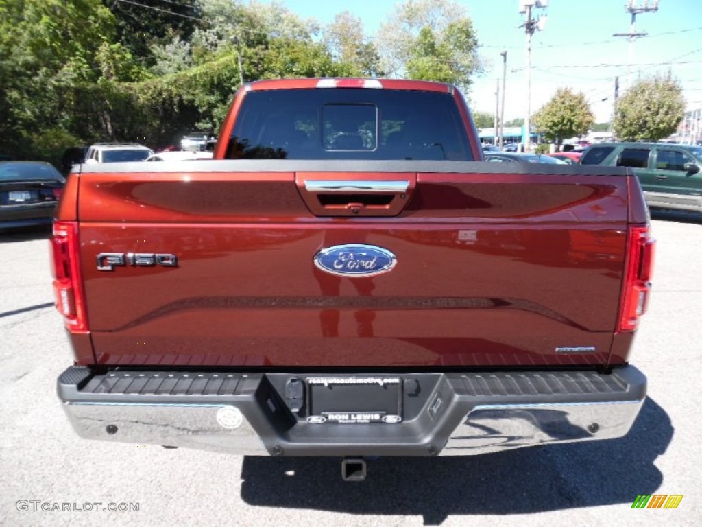 2015 F150 Lariat SuperCrew 4x4 - Bronze Fire Metallic / Black photo #4