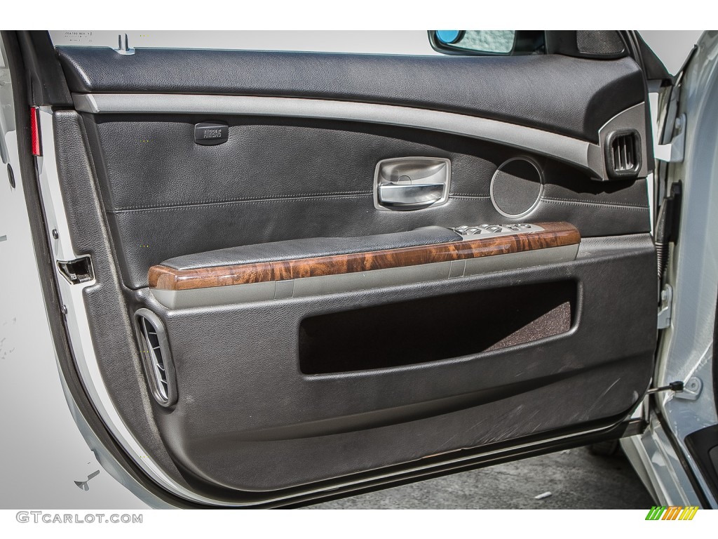 2008 BMW 7 Series 750Li Sedan Black Door Panel Photo #107397893