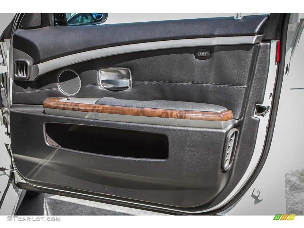 2008 BMW 7 Series 750Li Sedan Black Door Panel Photo #107398025