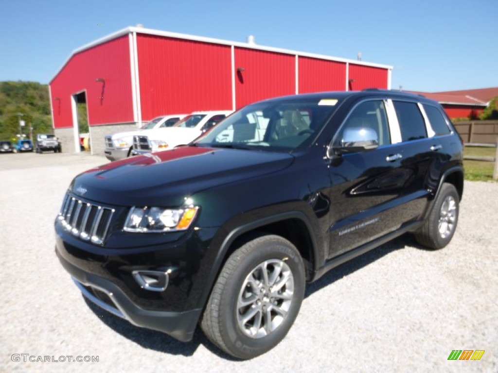 2015 Grand Cherokee Limited 4x4 - Black Forest Green Pearl / Black/Light Frost Beige photo #1