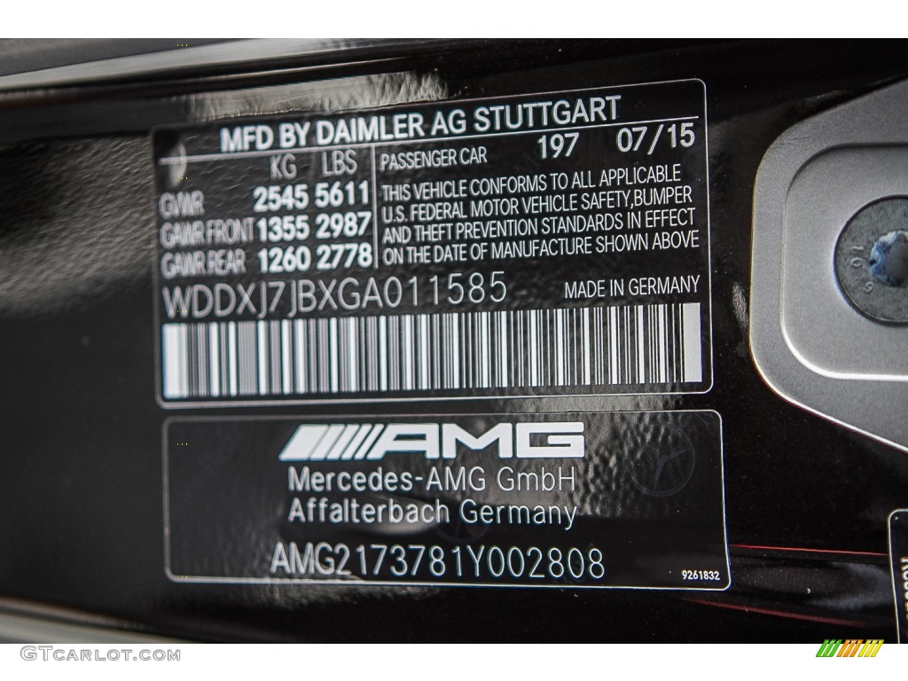 2016 S Color Code 197 for Obsidian Black Metallic Photo #107402195