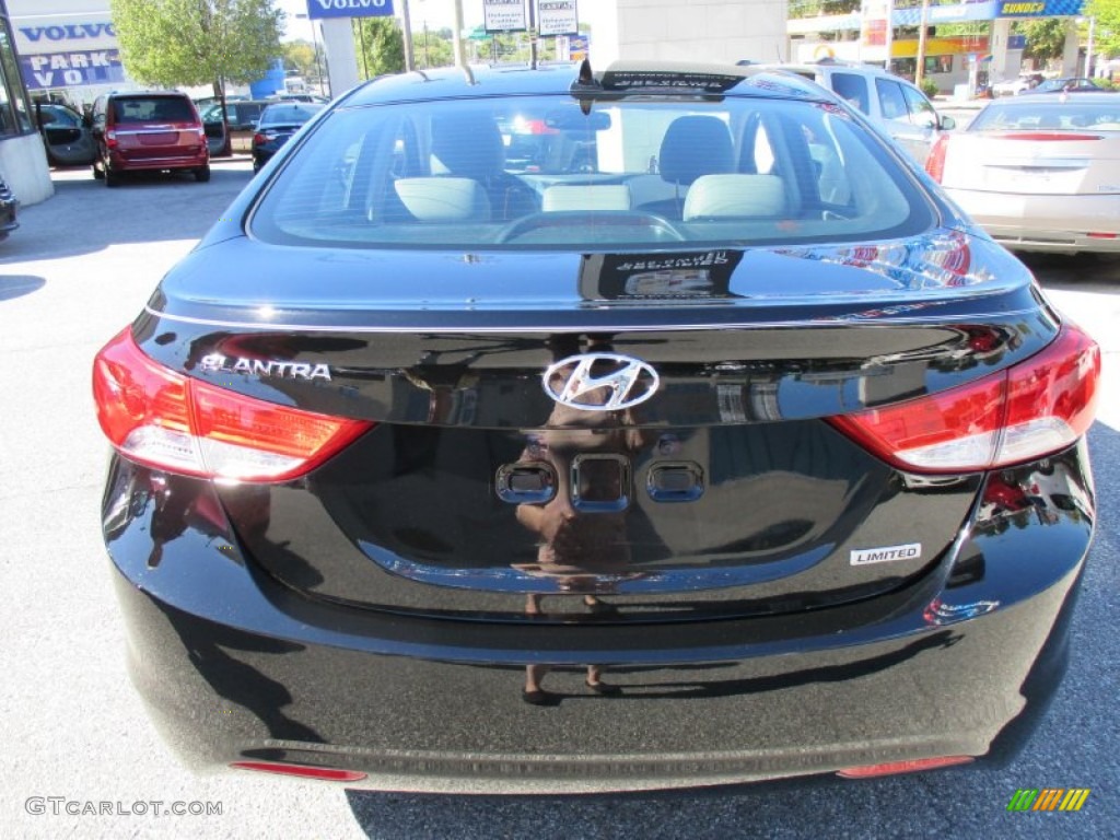 2012 Elantra Limited - Midnight Black / Gray photo #5