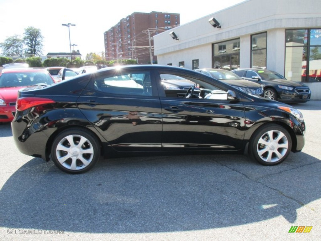 2012 Elantra Limited - Midnight Black / Gray photo #7