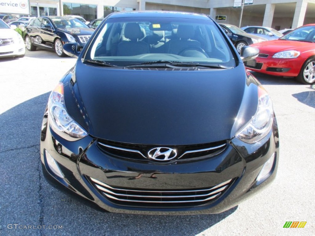 2012 Elantra Limited - Midnight Black / Gray photo #9