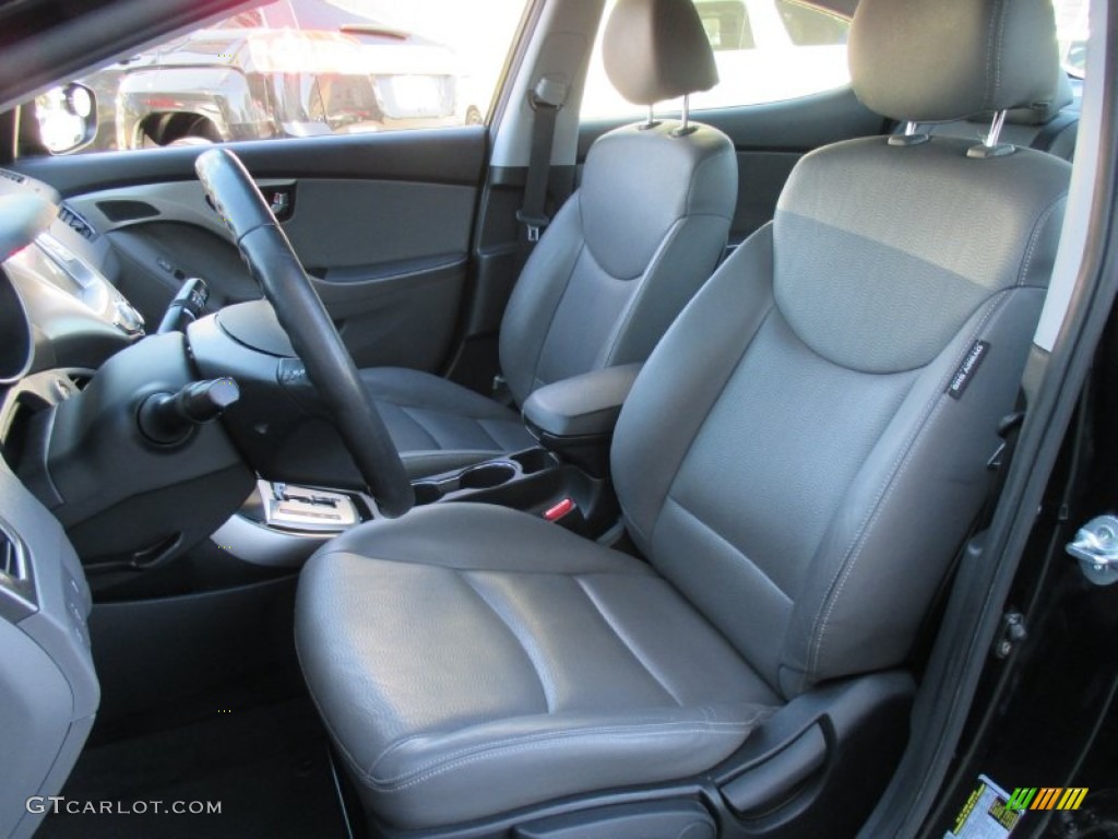 2012 Elantra Limited - Midnight Black / Gray photo #10