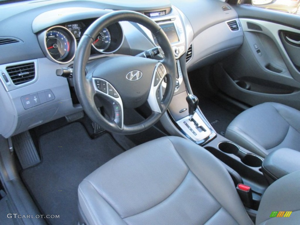 2012 Elantra Limited - Midnight Black / Gray photo #11