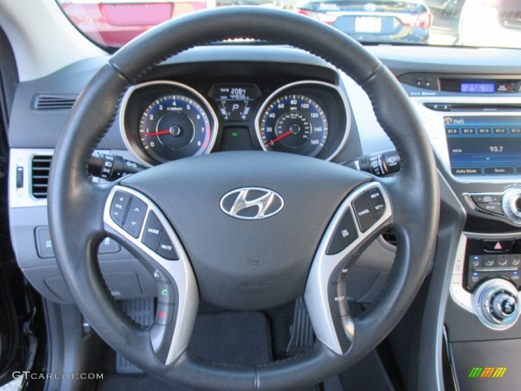 2012 Elantra Limited - Midnight Black / Gray photo #12