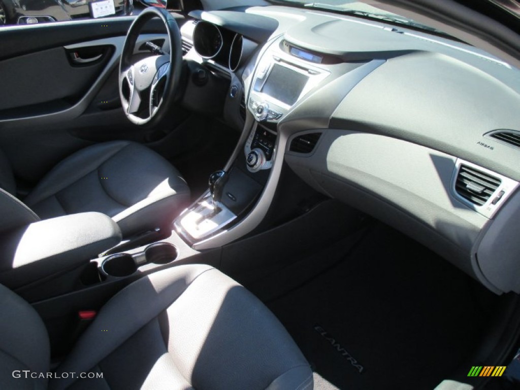 2012 Elantra Limited - Midnight Black / Gray photo #17