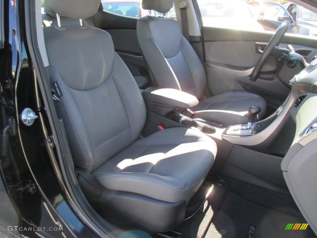 2012 Elantra Limited - Midnight Black / Gray photo #19