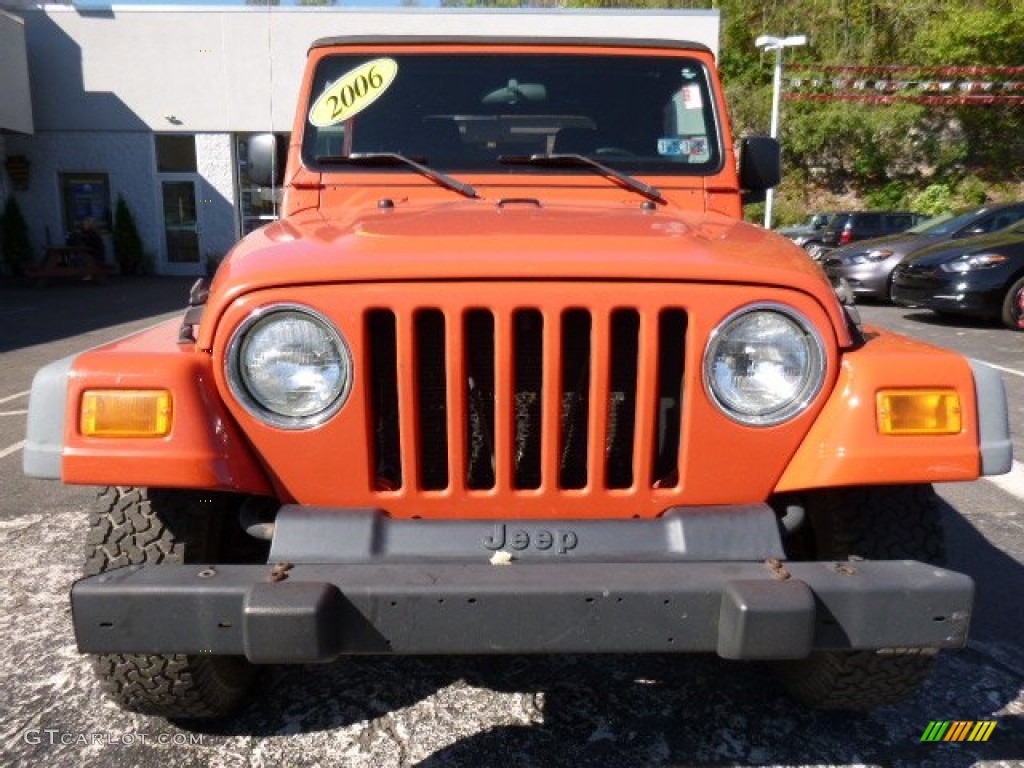 2006 Wrangler X 4x4 - Impact Orange / Dark Slate Gray photo #9