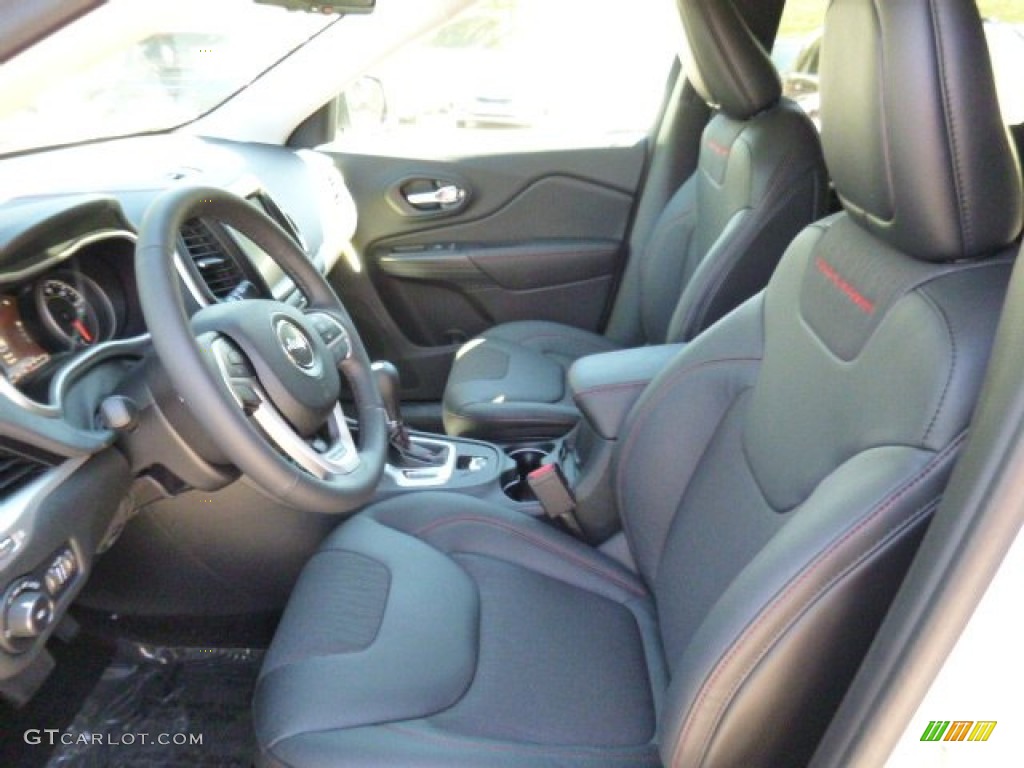 Black Interior 2016 Jeep Cherokee Trailhawk 4x4 Photo #107414852