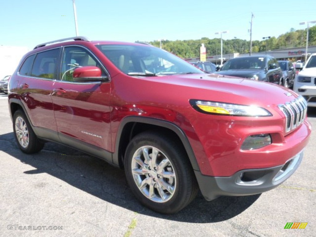 Deep Cherry Red Crystal Pearl 2016 Jeep Cherokee Limited 4x4 Exterior Photo #107417213