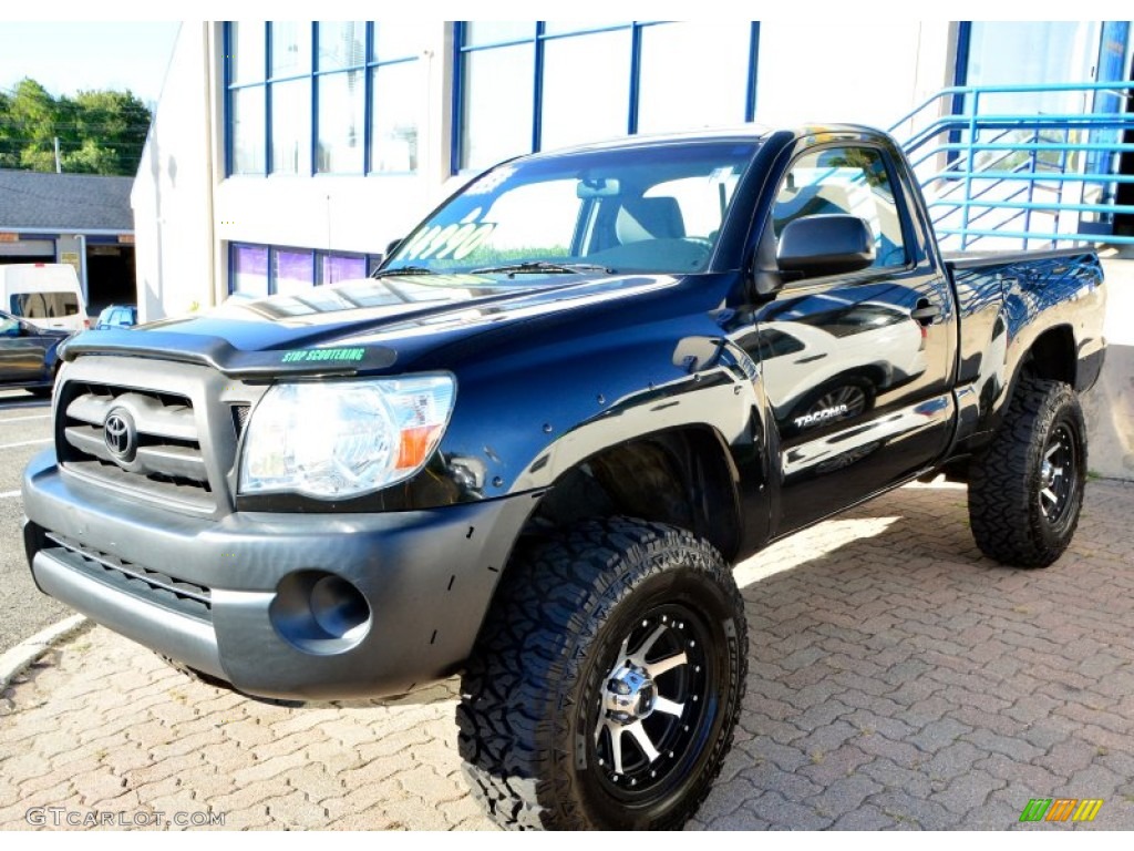 2008 Tacoma Regular Cab 4x4 - Black Sand Pearl / Graphite Gray photo #3