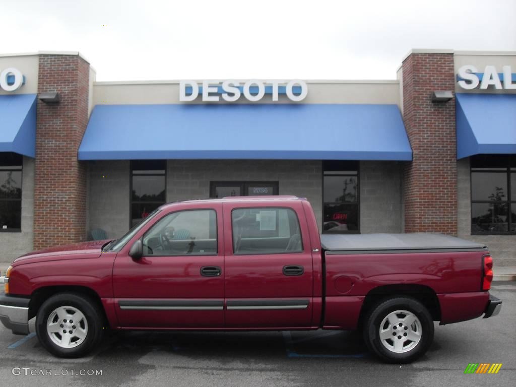 2005 Silverado 1500 LS Crew Cab - Sport Red Metallic / Tan photo #1