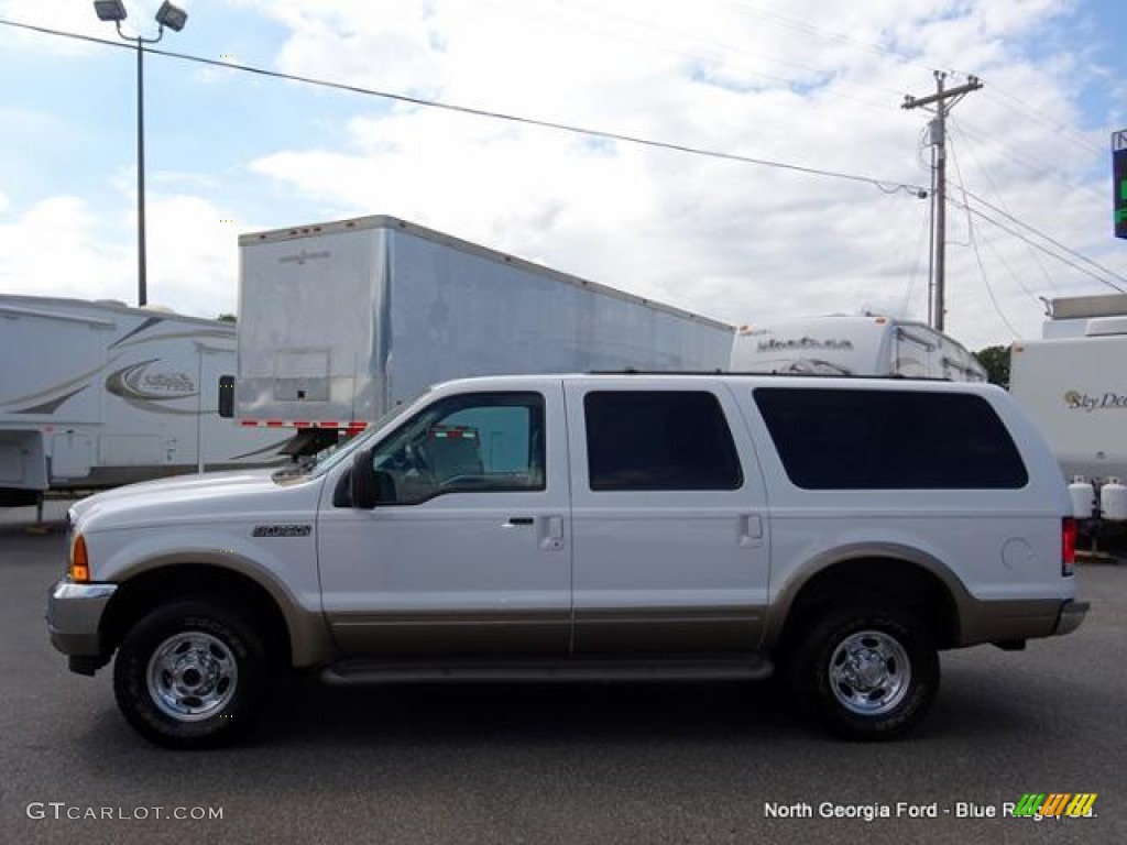 2001 Excursion Limited 4x4 - Oxford White / Medium Parchment photo #2