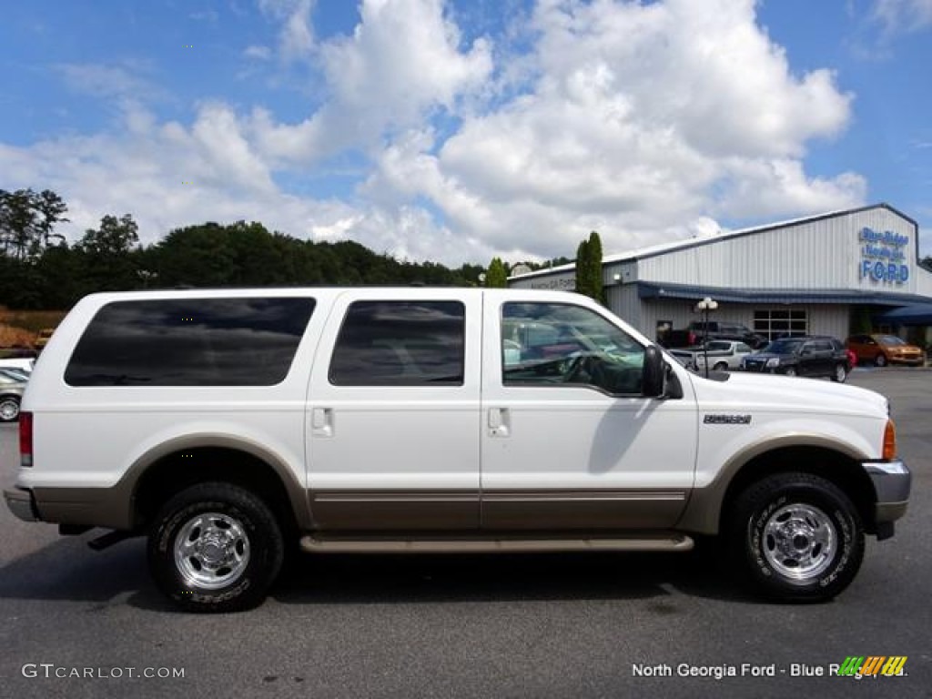 2001 Excursion Limited 4x4 - Oxford White / Medium Parchment photo #6