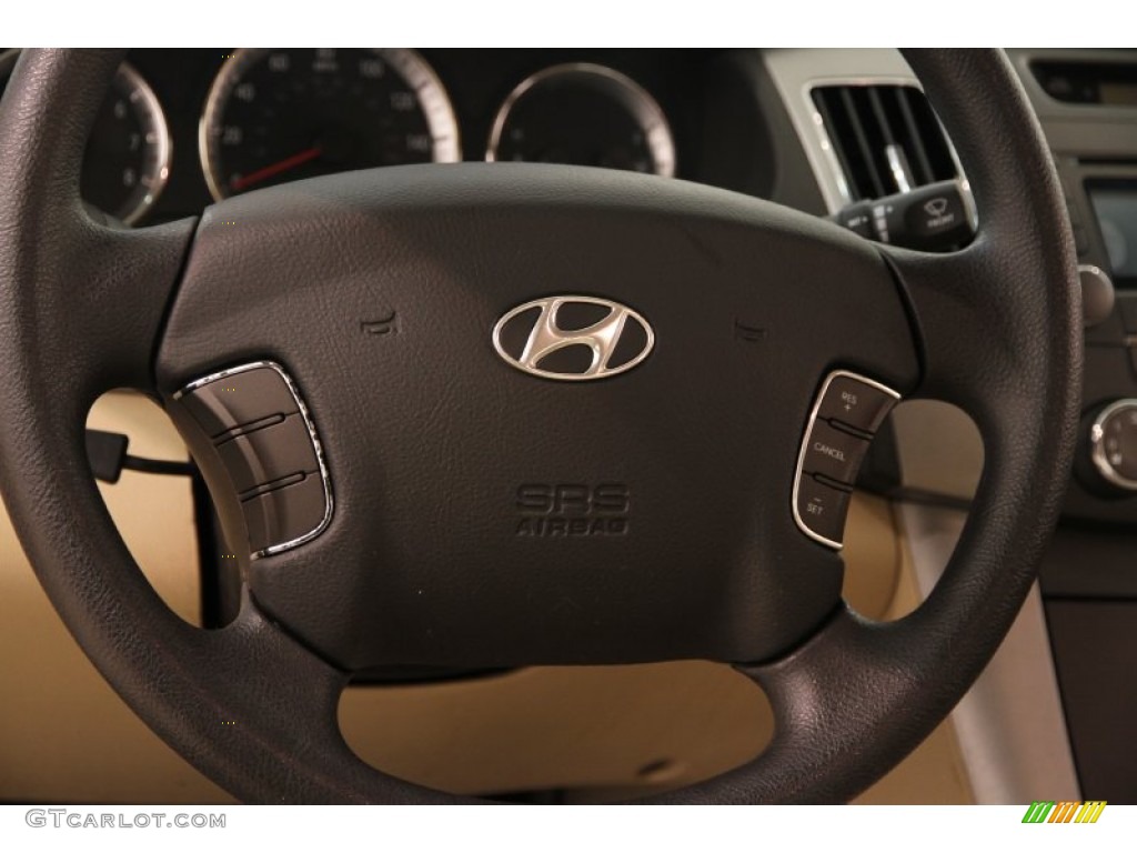 2009 Hyundai Sonata GLS Camel Steering Wheel Photo #107435407