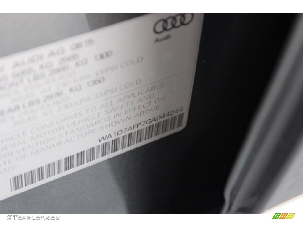 2016 Q5 3.0 TFSI Premium Plus quattro - Monsoon Gray Metallic / Black photo #46