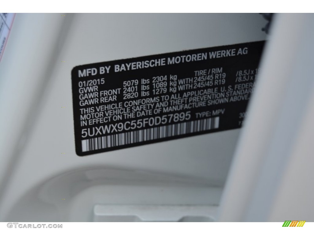 2015 X3 xDrive28i - Alpine White / Black photo #34