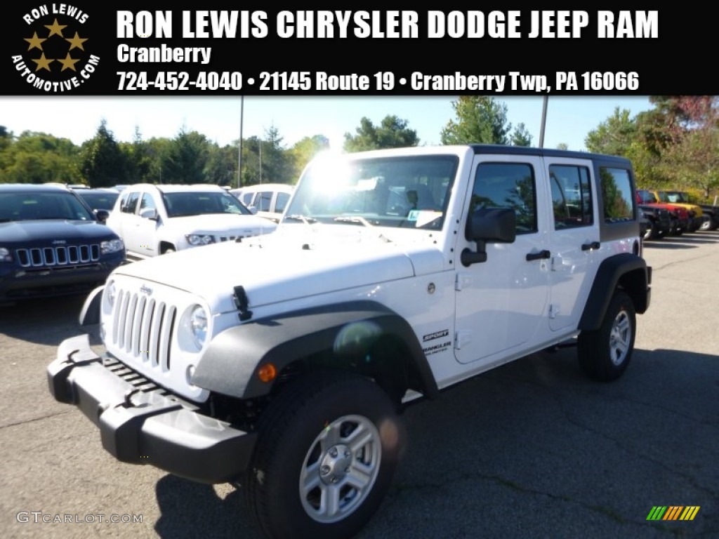 2016 Wrangler Unlimited Sport 4x4 - Bright White / Black photo #1