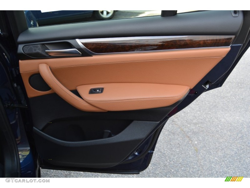 2016 BMW X3 xDrive28i Saddle Brown Door Panel Photo #107444773
