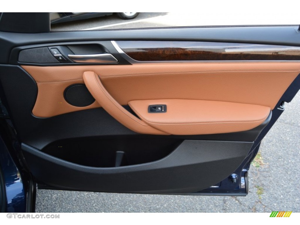 2016 BMW X3 xDrive28i Saddle Brown Door Panel Photo #107444815