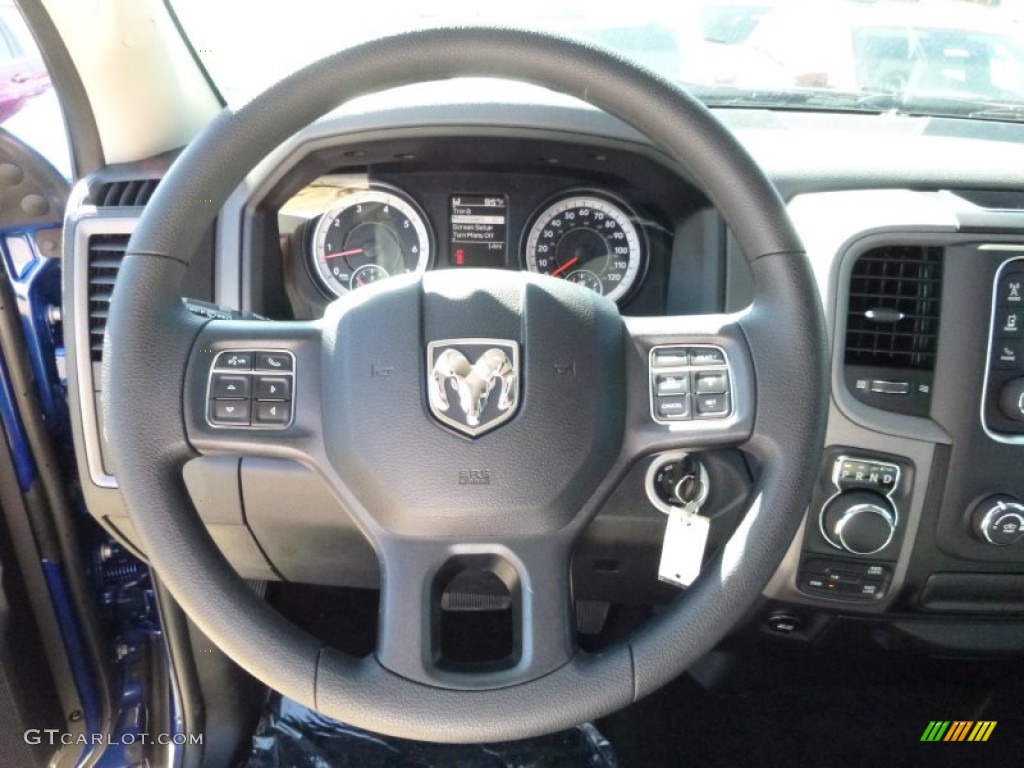 2016 Ram 1500 Tradesman Crew Cab 4x4 Black/Diesel Gray Steering Wheel Photo #107445613