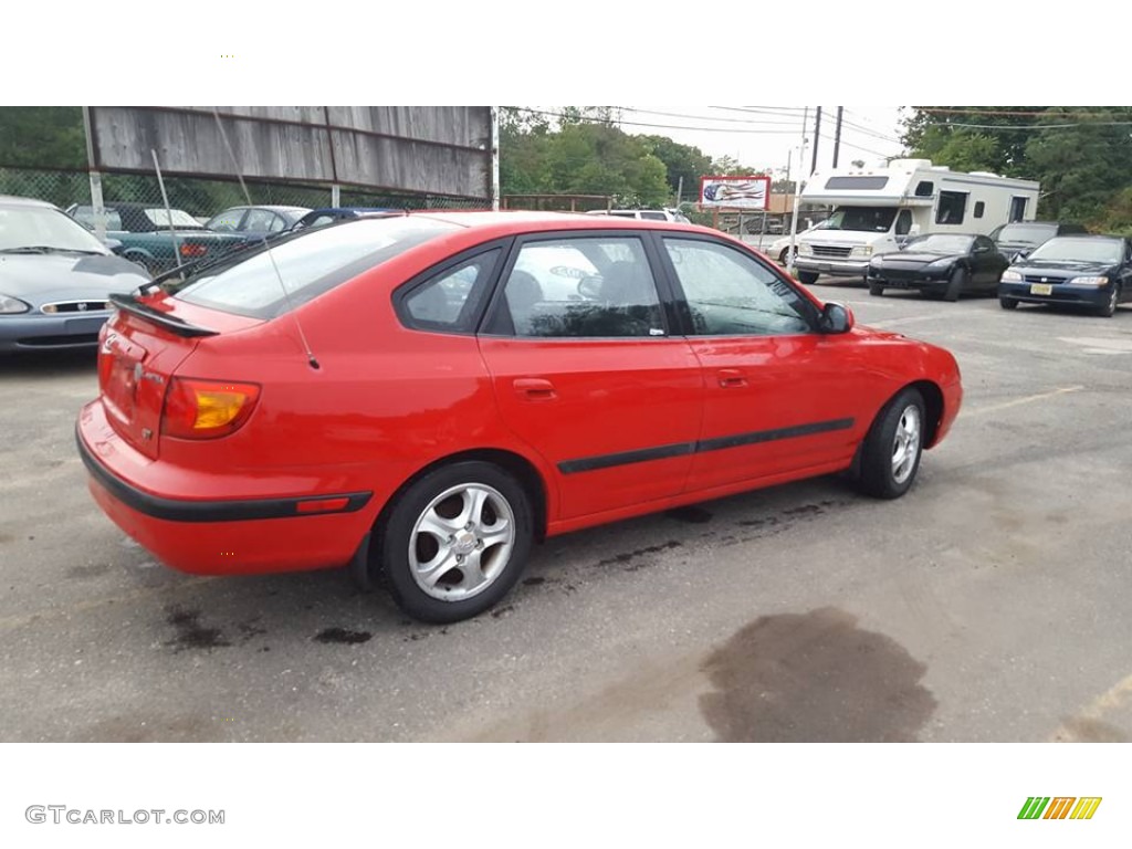 2003 Elantra GT Hatchback - Rally Red / Dark Gray photo #3