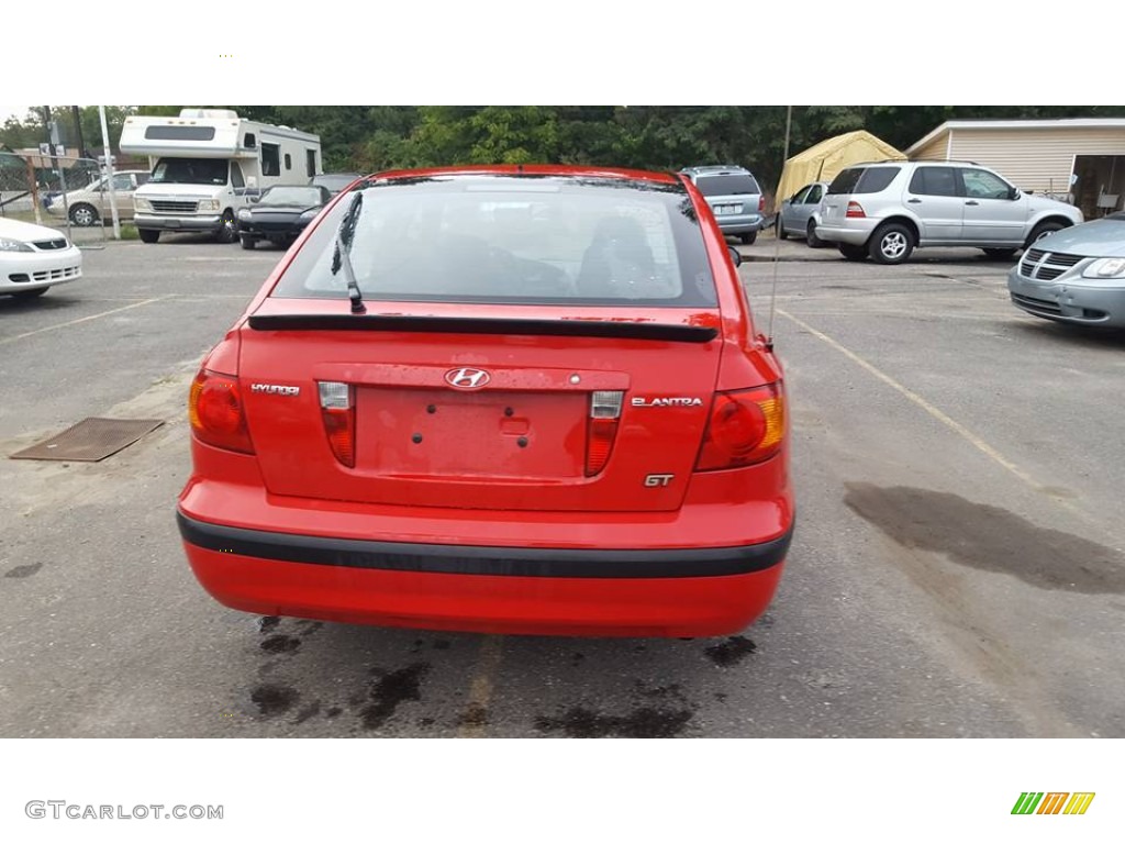 2003 Elantra GT Hatchback - Rally Red / Dark Gray photo #4