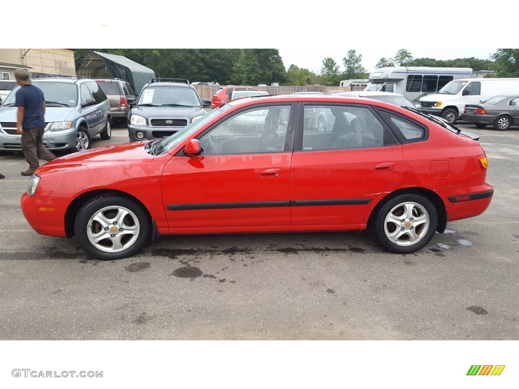 2003 Elantra GT Hatchback - Rally Red / Dark Gray photo #6