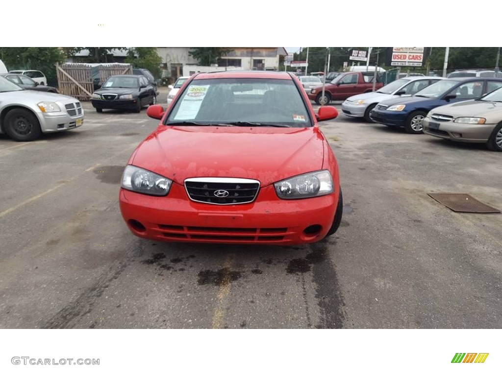 2003 Elantra GT Hatchback - Rally Red / Dark Gray photo #7