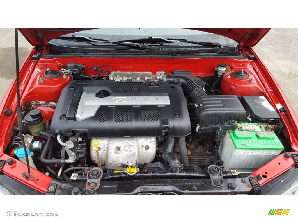 2003 Elantra GT Hatchback - Rally Red / Dark Gray photo #14