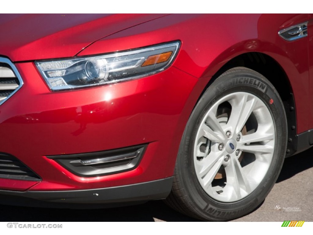 2015 Taurus SEL AWD - Ruby Red Metallic / Dune photo #2