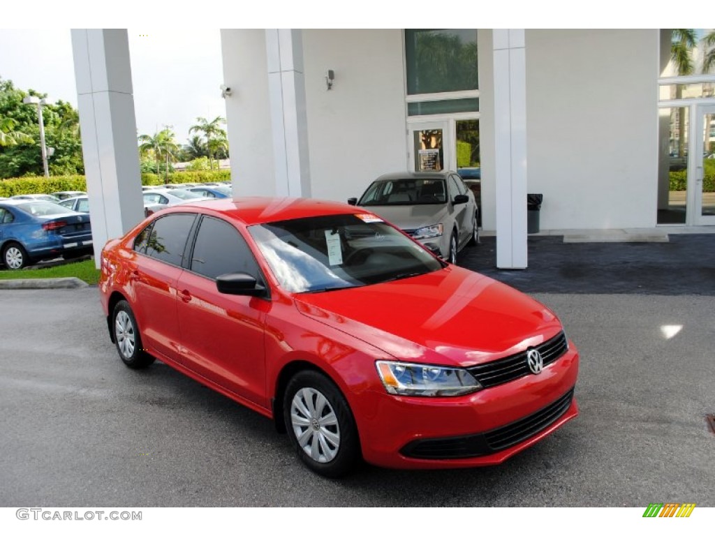 2014 Jetta S Sedan - Tornado Red / Titan Black photo #1