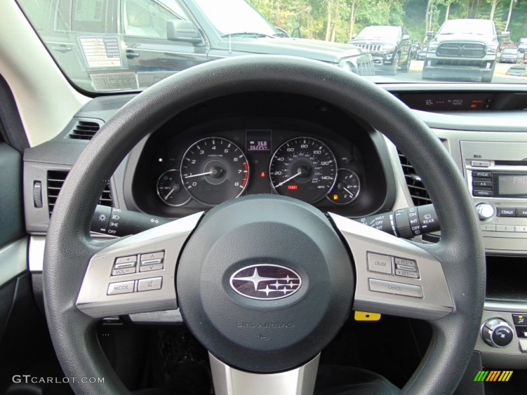 2011 Subaru Outback 2.5i Wagon Off Black Steering Wheel Photo #107464895