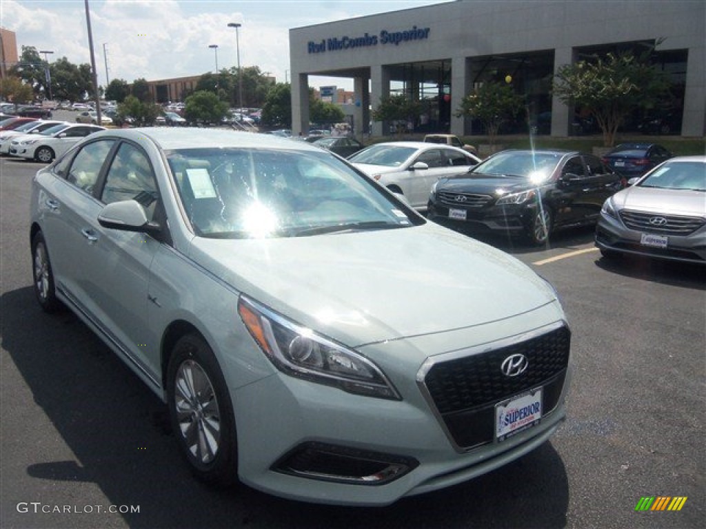 2016 Seaport Mist Hyundai Sonata Hybrid Se 107460690 Gtcarlot Seaport Mist Hyundai Sonata Hybrid