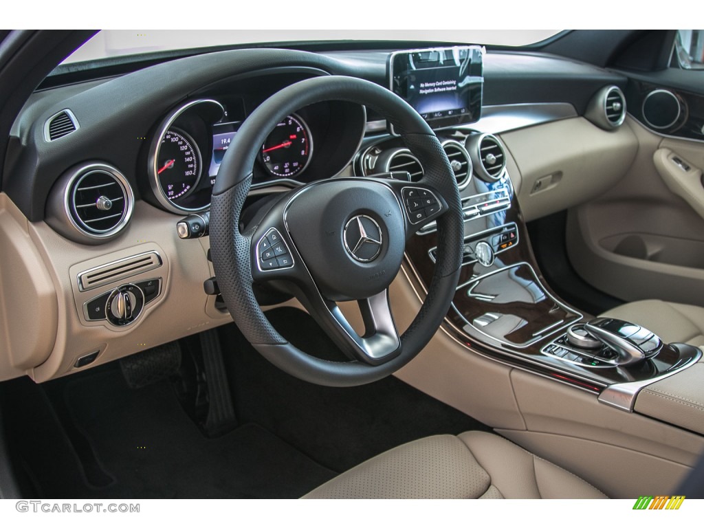 2016 Mercedes-Benz C 300 Sedan Silk Beige/Black Dashboard Photo #107473313